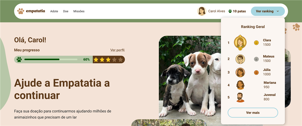 Empatatia — dashboard de engajamento